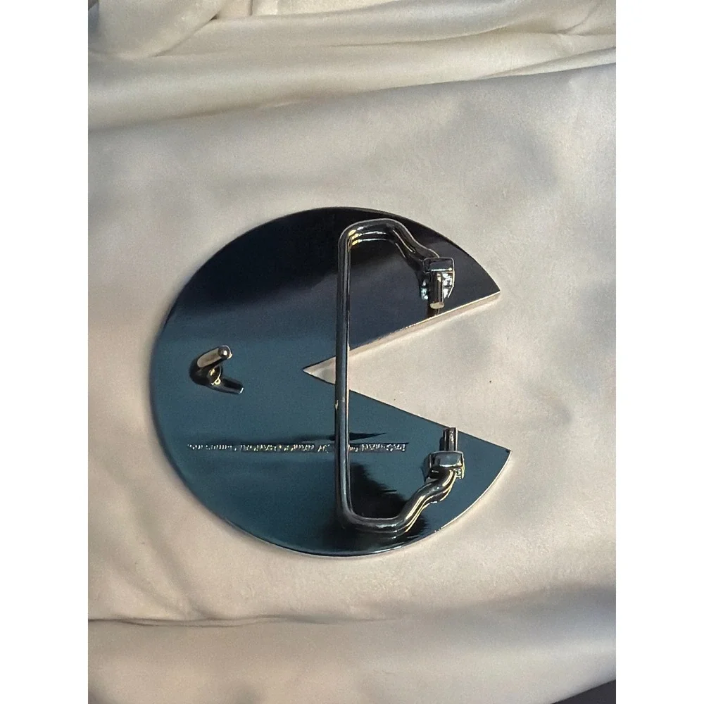 Pac-Man Yellow Enamel Belt Buckle 2007 Namco Bandai Games Retro Arcade Gaming